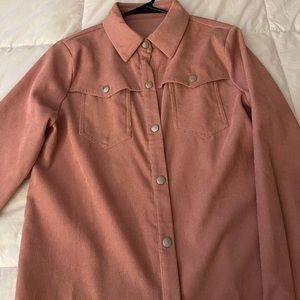Beautiful pink lightweight button down coat